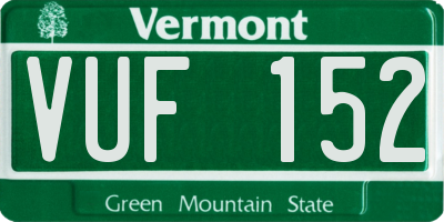 VT license plate VUF152