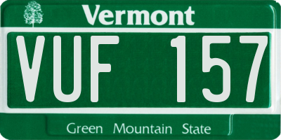 VT license plate VUF157