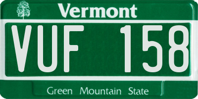 VT license plate VUF158