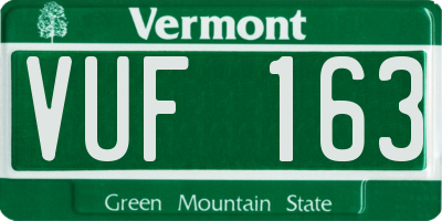 VT license plate VUF163