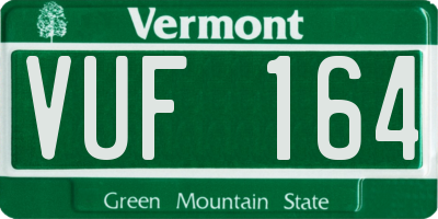 VT license plate VUF164