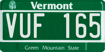 VT license plate VUF165