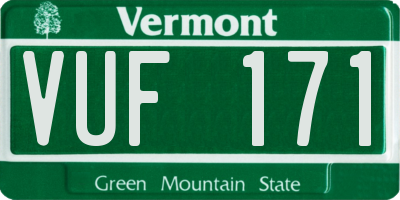 VT license plate VUF171