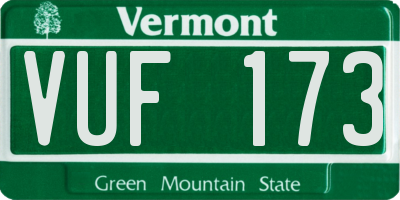 VT license plate VUF173