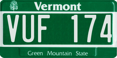 VT license plate VUF174