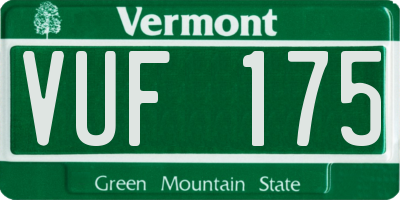 VT license plate VUF175