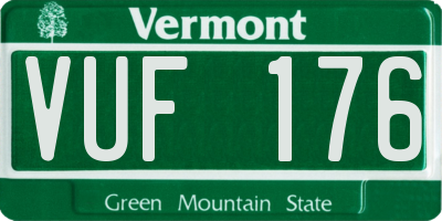 VT license plate VUF176
