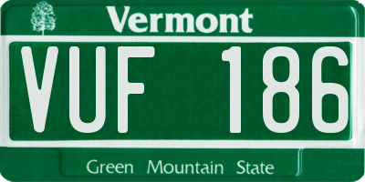VT license plate VUF186