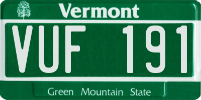 VT license plate VUF191