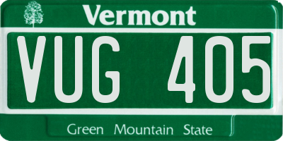 VT license plate VUG405