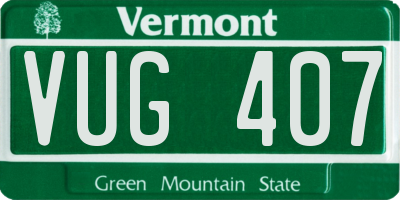 VT license plate VUG407
