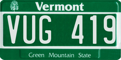 VT license plate VUG419