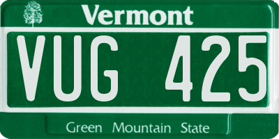 VT license plate VUG425