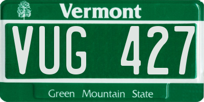 VT license plate VUG427
