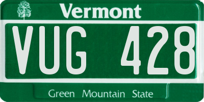 VT license plate VUG428