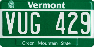 VT license plate VUG429