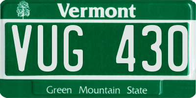 VT license plate VUG430