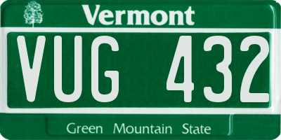 VT license plate VUG432