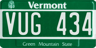 VT license plate VUG434