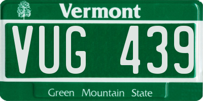 VT license plate VUG439