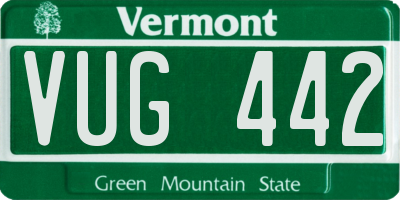 VT license plate VUG442