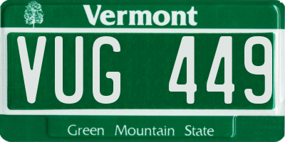 VT license plate VUG449
