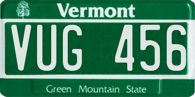 VT license plate VUG456