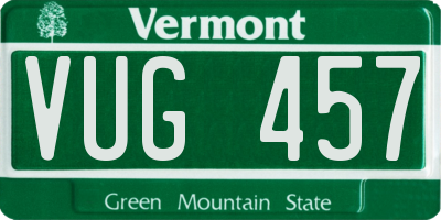VT license plate VUG457