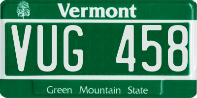 VT license plate VUG458