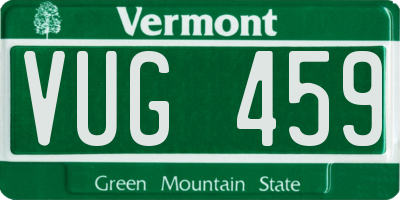 VT license plate VUG459