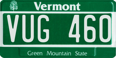 VT license plate VUG460