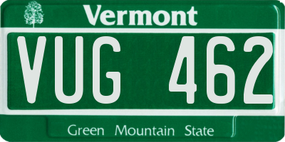 VT license plate VUG462