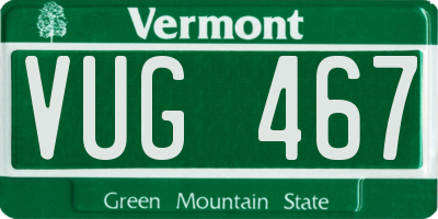 VT license plate VUG467