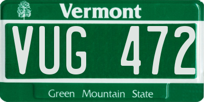 VT license plate VUG472