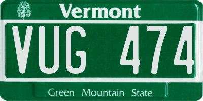 VT license plate VUG474