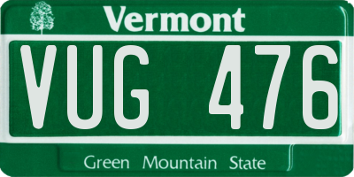 VT license plate VUG476