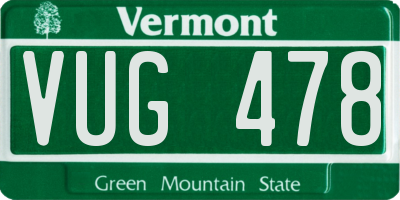 VT license plate VUG478