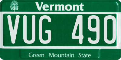 VT license plate VUG490