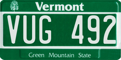 VT license plate VUG492