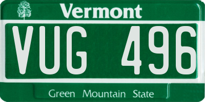 VT license plate VUG496