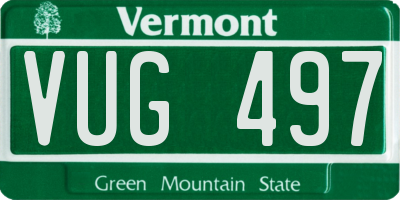 VT license plate VUG497