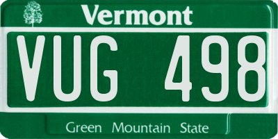 VT license plate VUG498
