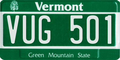 VT license plate VUG501