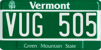 VT license plate VUG505