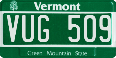VT license plate VUG509