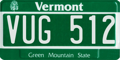 VT license plate VUG512