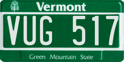 VT license plate VUG517