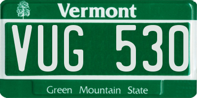 VT license plate VUG530