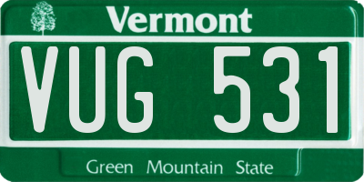 VT license plate VUG531