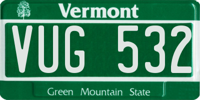 VT license plate VUG532